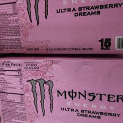 Monster Energy 15 Count Ultra Strawberry Dreams x2 Packs