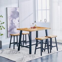 COUNTER HEIGHT SET 5PC MDF TOP&METAL FRAME (DIMENTIONS 48x32”x35.83” H)