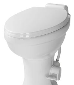 Lippert Flow Max RV Toilet with Elongated Ceramic Bowl, 18" Standard Profile, Full-Size Residential