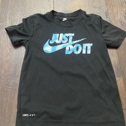 Boys Black Nike Just Do It Dri Fit Shirt Size 6 #5