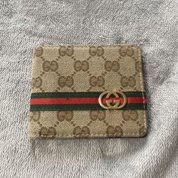 Canvas Leather GG Monogram No Fold Wallet Men