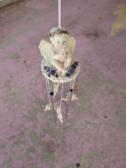 Cherub Angel Wind Chime with Metal Tubes