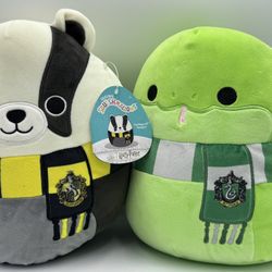Squishmallow Harry Potter Hufflepuff Slytherin Plush 10”