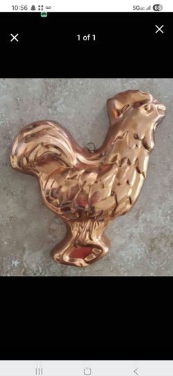 Vintage Copper Rooster Jello Mold Wall Hanging