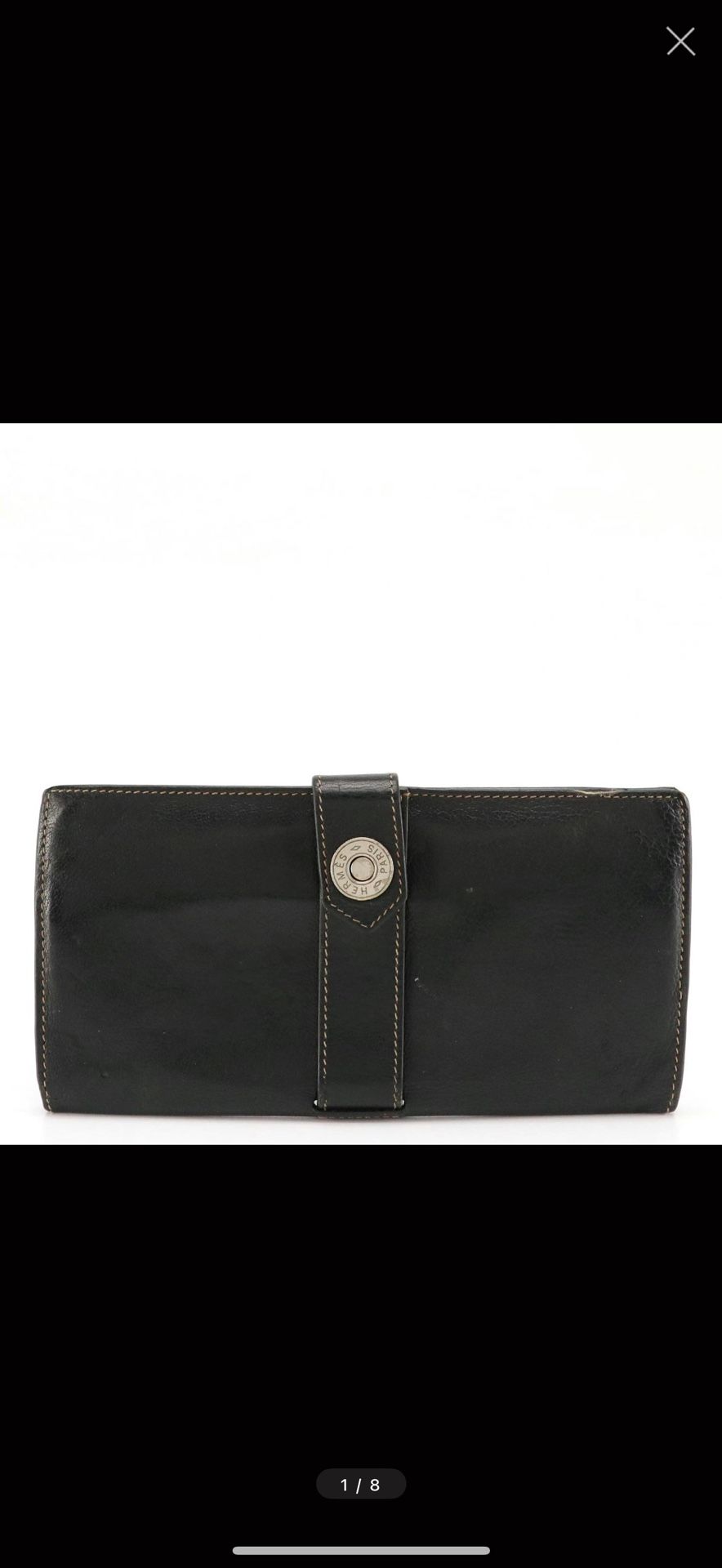 Hermès Dogon Long Wallet in Black Veau Grain Lisse Leather