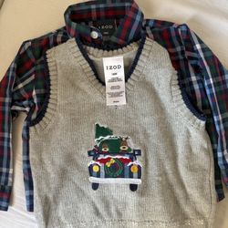 Baby Christmas Outfit Vest & Shirt 18mo 