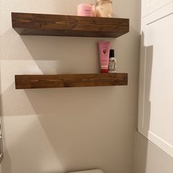 Wood shelves