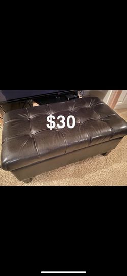 Faux Leather Storage Bench