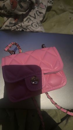Pink Quilted Mini Crossbody Bag