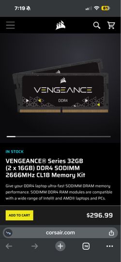 Corsair Vengeance 32GB DDR4 SODIMM Memory Kit