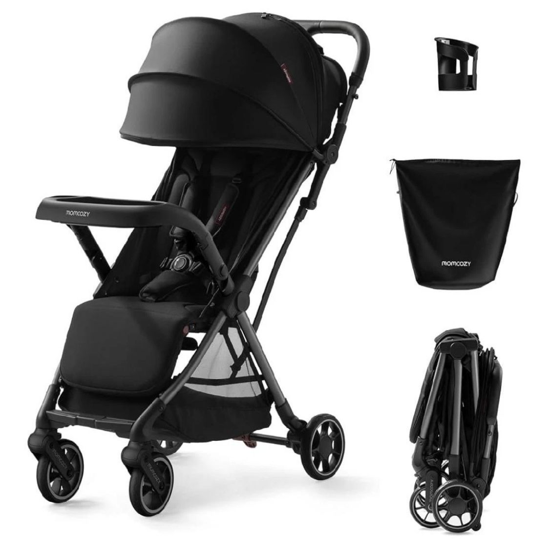 Momcozy ClickGo Lightweight Stroller, Compact Travel Stroller for Airplane with One-Click Fold, Baby Stroller and Toddler Stroller with Large Canopy f