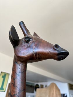 Large Antique Mahogany Giraffe