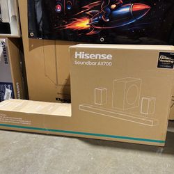 Hisense AX700 Soundbar 5.1.4 Ch. Dolby Atmos Home Theater w/ Wireless Subwoofer & Rear Speakers – 570W Peak Power