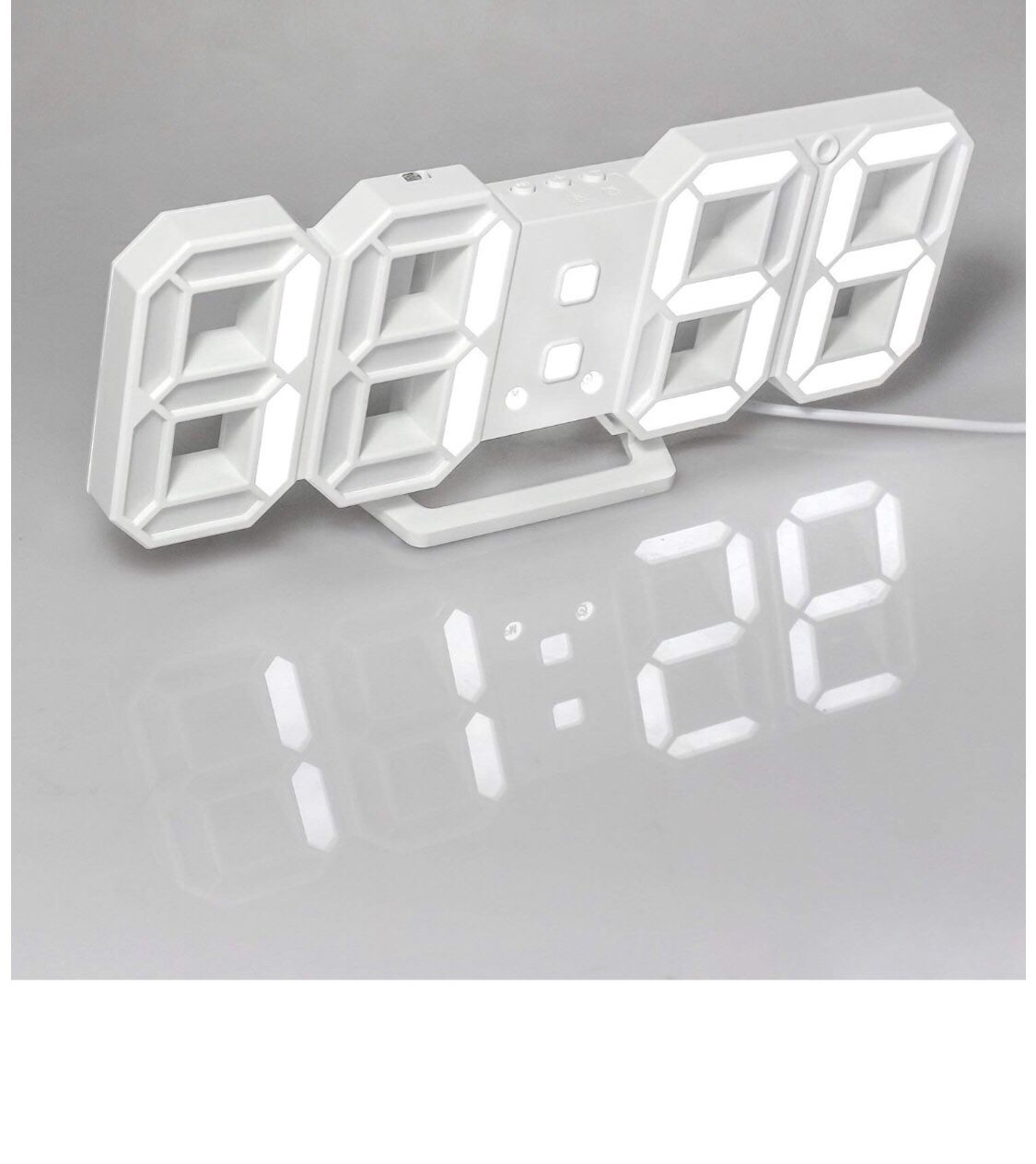 LCD 3D Digital Alarm Clock Wall Clock