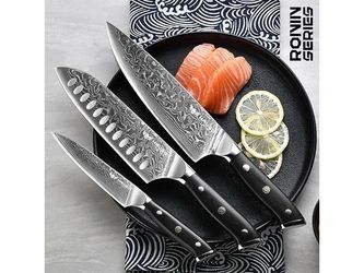 Ronin Series Damascus Steel Knife Set