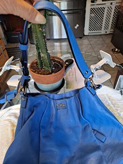 Coach Blue Leather Hobo Shoulder Bag