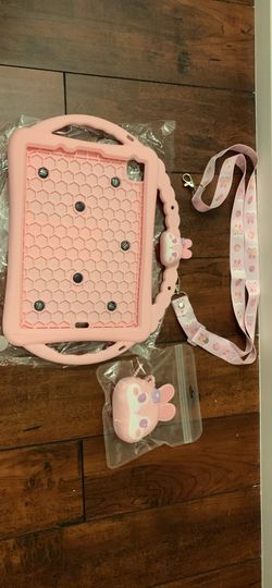 Pink iPad Case 10.9/11 inch with Charms & Lanyard
