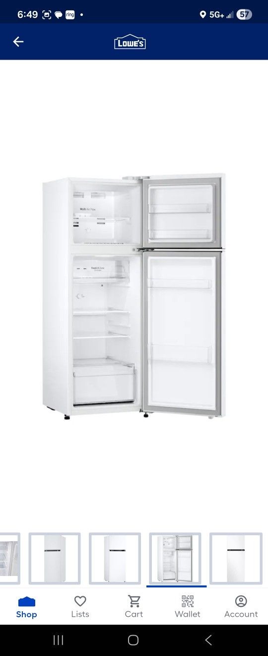 LG LG 8.6-cu ft Counter-Depth 22-in Wide Top-Freezer Refrigerator ( White ) ENERGY STAR Certified