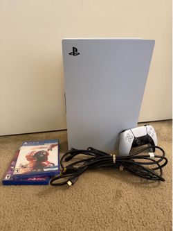 PS5 PlayStation 5 Console - Disc Version / Controller & Cables included / 2 Games / Comes with Box