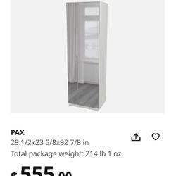 IKEA Pax White Mirror Wardrobe