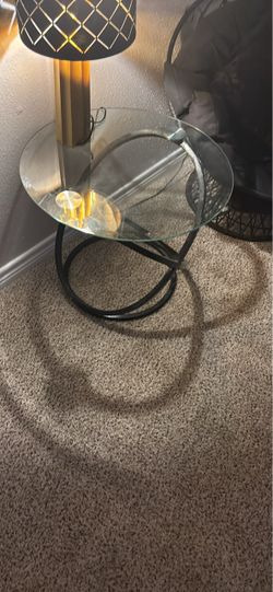 Round Glass Top Side Table