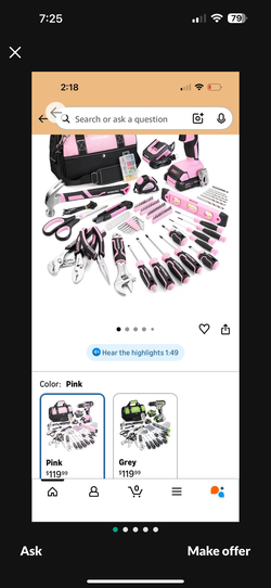 Pink tool set