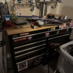 Tool Box Work Bench With Wood Top