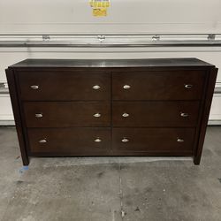 dresser 6 drawers brown