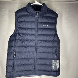 NWT Eddie Bauer Men's CirrusLite 650-Fill Down Vest Atlantic Blue Size Large