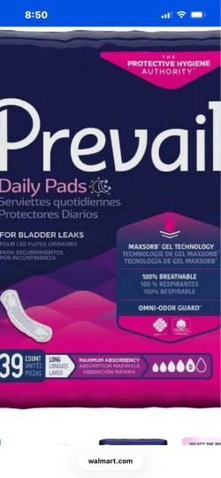 Prevail Daily Pads for Bladder Leaks 39 Count