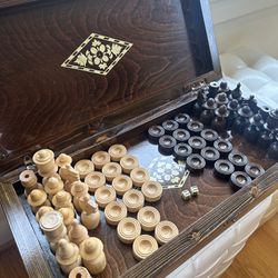 Backgammon Board and Chess Set