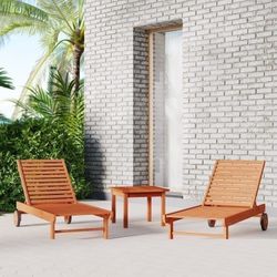 BRAND NEW 3 Piece 100% FSC Hardwood Loungers Set
