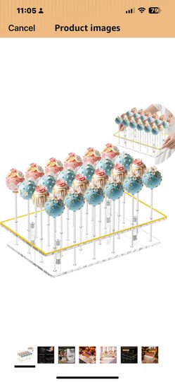 Cake Pop Stand 24 Holes Lollipop Display Stand, Acrylic Clear Cake Pop Holder Lollipop Display for Dessert Table Weddings Birthday Party Halloween Can
