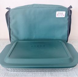 Vintage Pyrex Portables Insulated Casserole Set - Glass Dish + Lid + Carrier