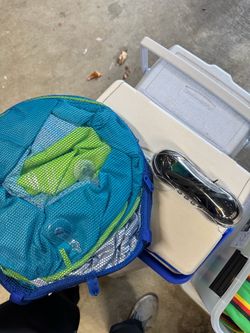 Blue Mesh Snorkel Gear Bag with Snorkel Set