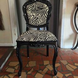 Zebra Print Parlor Chair