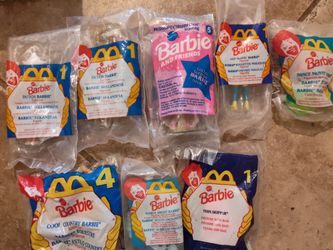 8 McDonald's barbies toys from 90s