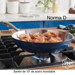 Sartén De 10” De Acero Inoxidable Color Azul Nuevo En Su Caja 🌺 Princess House 🌺