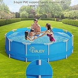 EVAJOY 12ft x 30in Metal Frame Swimming Pool New In Box