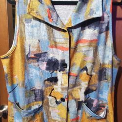 Women's Comfortable Dressy Vest/Tunic, XL, Shana Brand, 95% Polyester/5% Spandex
