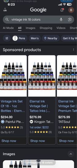 Eternal ink tattoo ink set