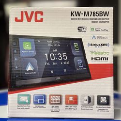Brand New, JVC KW-M785BW 2-DIN Digital Media Receiver Short Chassis 6.8-inch Capacitive Touch Control Monitor (6.8" WVGA), Wireless Apple CarPlay, Wir