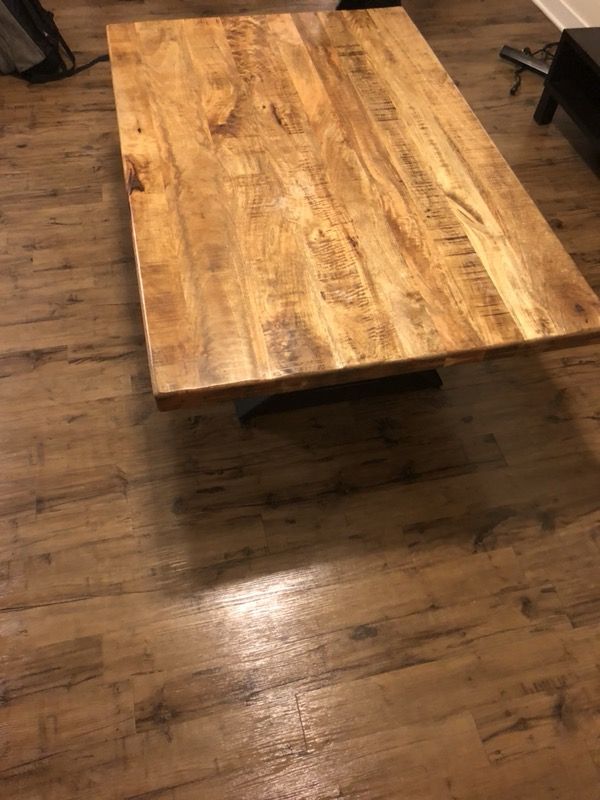 Signature furniture wood coffee table and 2 end tables