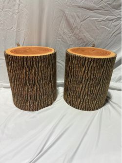 Tree Stump Storage Stools