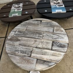 12in. Round Wood Plant Stand Caddy with Wheels. It’s available as long as you can see this post. The description on it. New  The price for each 