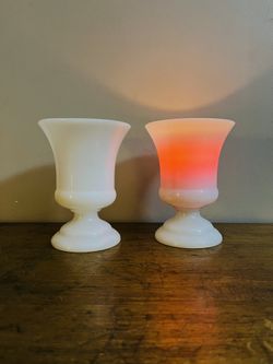Vintage Milk Glass Urn Vases