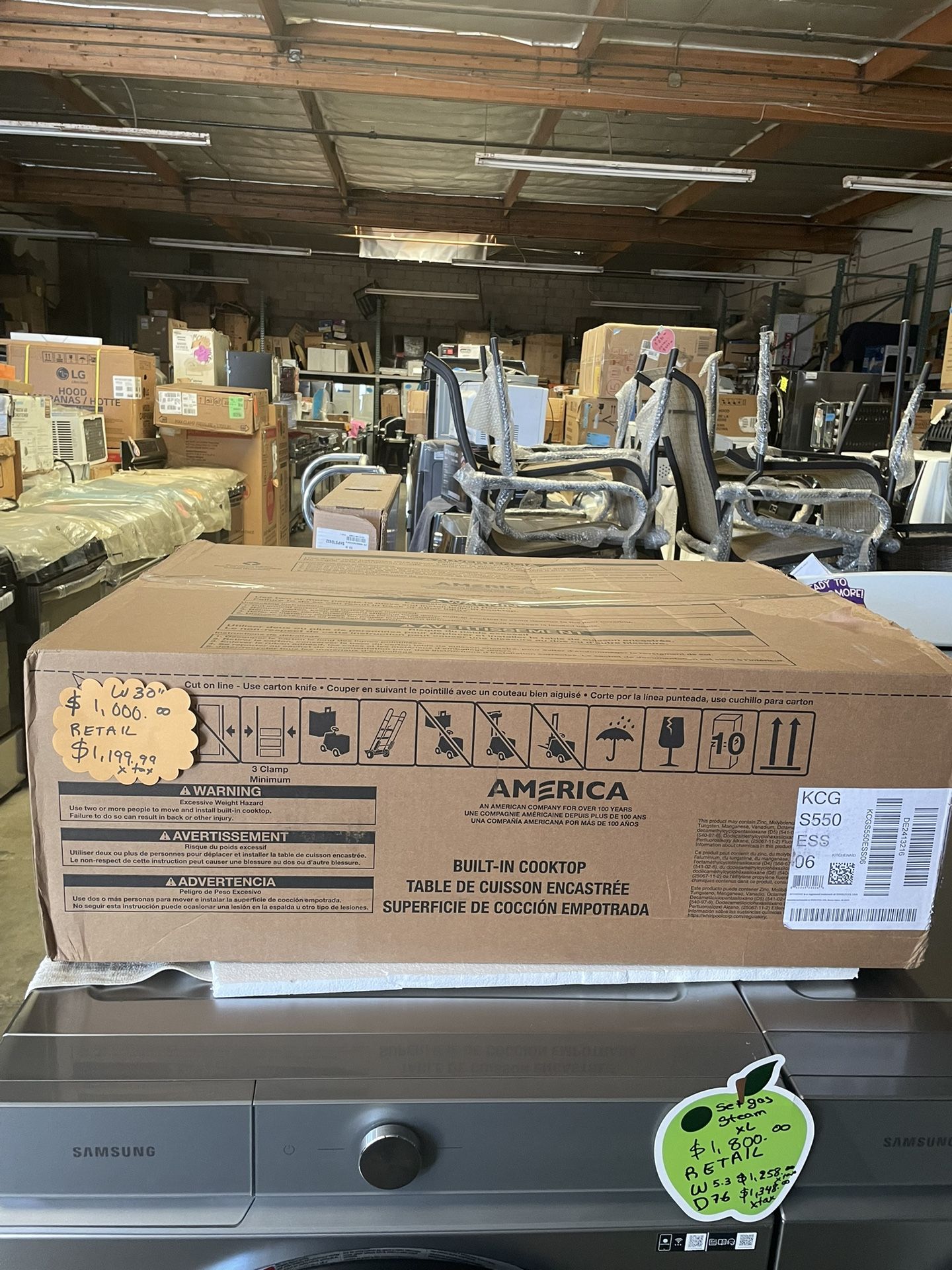 Box Cooktop Gas Range Kitchenaid 5 Burner 30”
