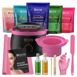 All-in-one Waxing Kit for Women +5 Pack Salon Quality Wax for Full Body Hair Removal - Ideal for Bikini, Brazilian, Underarms, Legs, Eyebrows, Chest, 