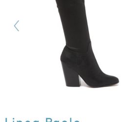 Women’s Block Heel Black Suede Boots 