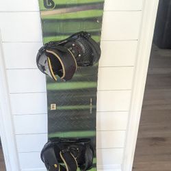 Burton 155 Snowboard Deck W Burton Bindings MED 